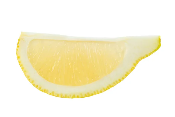 Slice Natural Lemon Fruit Isolated White Background File Contains Clipping — Stock Photo, Image