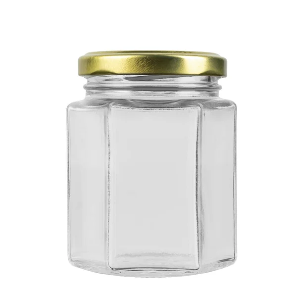 Empty Jar Isolated White Background Jar Conservation File Contains Clipping — Stock Photo, Image