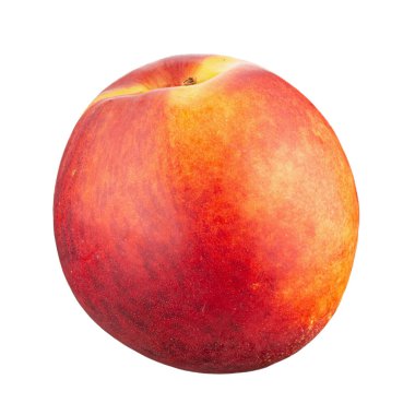 Nektarin meyvesi beyaz arka planda izole edilmiş. Olgun şeftali. Dosya kırpma yolu içeriyor.