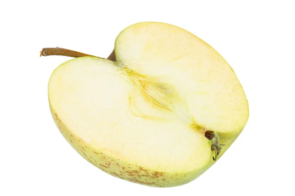 Μισό Πράσινο Ζουμερό Μήλο Απομονωμένο Λευκό Φόντο Υγιεινή Τροφή Αρχείο — Φωτογραφία Αρχείου