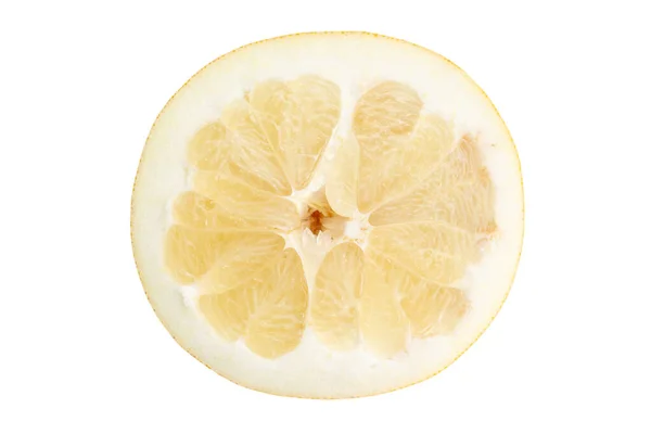 Corte Limón Fresco Fuente Vitamina Aislado Sobre Fondo Blanco Archivo — Foto de Stock