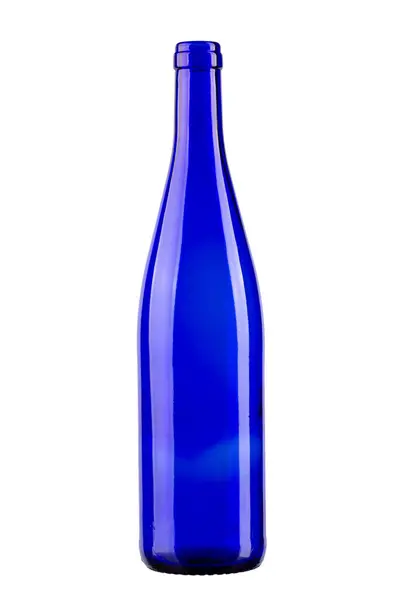 Пустая Голубая Бутылка Вина Вертикально Стоящая Бутылка Вина Файл Содержит Стоковое Изображение