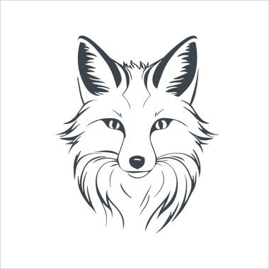 Bir tilki yüzünün vektör illüstrasyonu