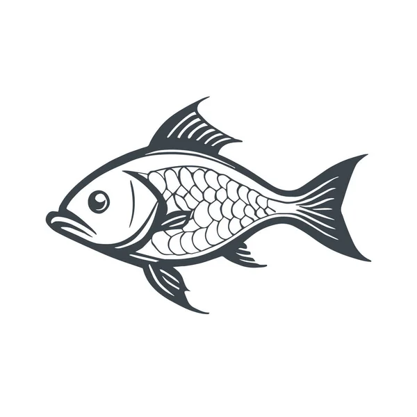 stock vector vector fish illustration. hand drawn sketch.