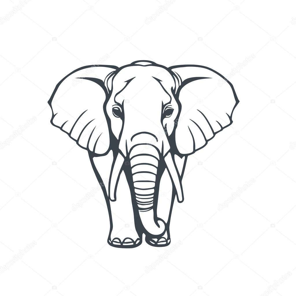 Elephant vector logo template illustration design. elephant head vector logo design.