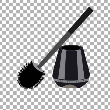 Klozet Fırçası ve Tutucu Simgesi Dama Tahtasında Saydam Arkaplan Tasarımı