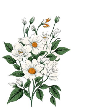 Suluboya çiçek el çekilmiş