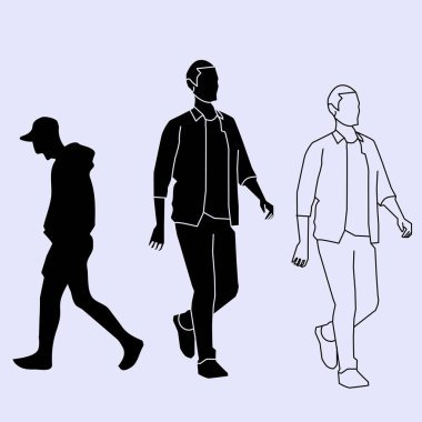Yürüyen insanların vektör çizimi