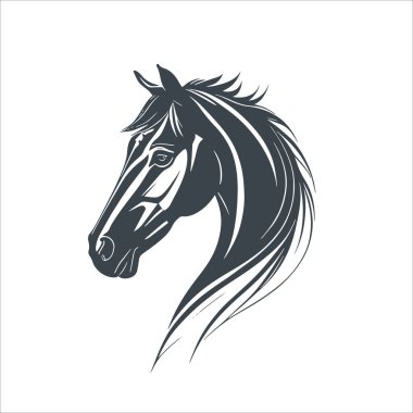at başı simgesi vektör logo tasarım şablonu çizimi