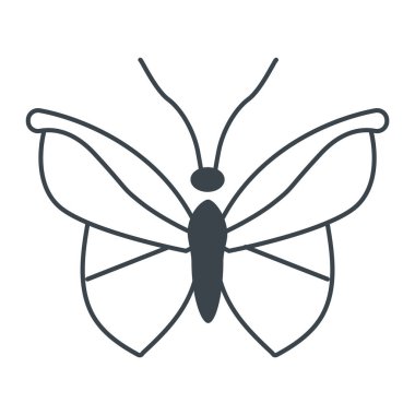 Kelebek simge vektör web ve mobil uygulaması tasarımı, kelebek logo kavramı için izole üzerinde beyaz arka plan