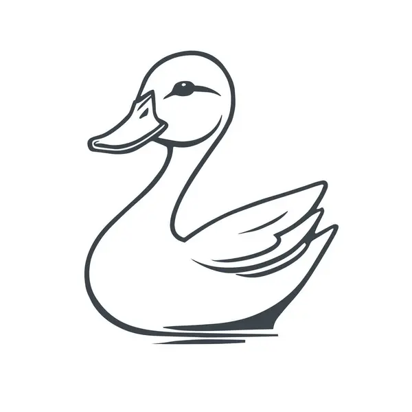 stock vector duck icon, thin line style