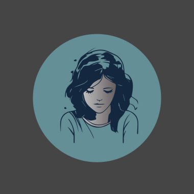 Depresyonun kavramsal çizimi, sürekli hüzün duyguları, umutsuzluk ve aktivitelere ilgi eksikliği..