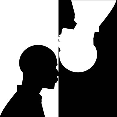 Bir adamın yüzünün kavramsal çizimi