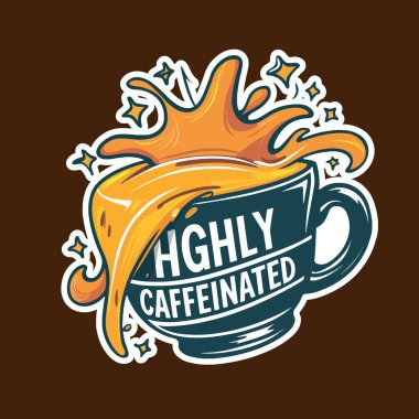 Yüksek kafeinli konsept tasarım illüstrasyonu