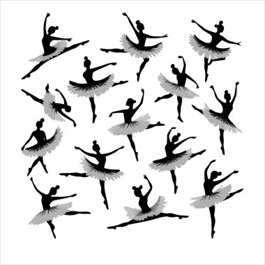 Küçük bir dansçı, balerin silueti.