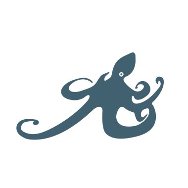 Ahtapot ikonu. izole vektör illüstrasyonu