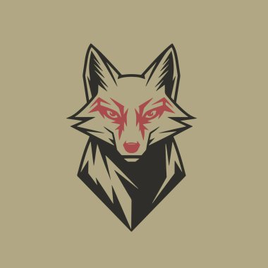 Tilki başlı logo vektör şablonu, muhteşem, kendine güvenen, parlak, dinamik ve profesyonel bir his.