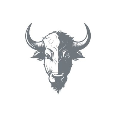 Bufalo baş vektörü, Buffalo logosu, kral, kendine güvenen, şık, dinamik ve profesyonel.