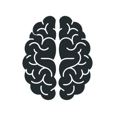 Beyaz arka planda insan beyni çizimi