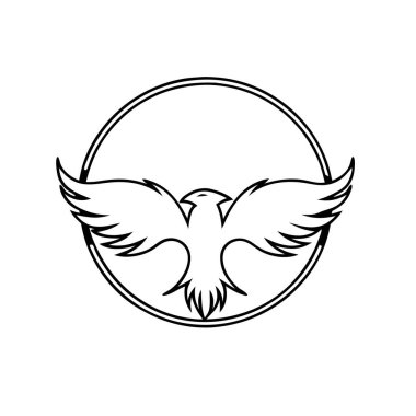izole kuş amblemi vektör tasarımı