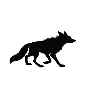 Beyaz arkaplanda siyah tilki simgesi