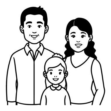 Oğul karakterli genç ebeveynler vektör çizimi tasarımı