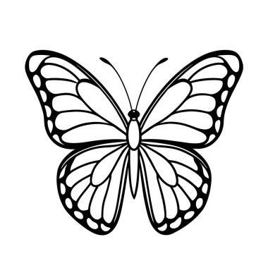 Beyaz arka plan üzerinde izole kelebek. Vektör çizim