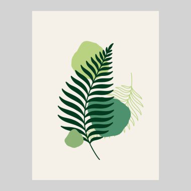 Doğa Posteri, Minimalist Fern duvar sanatı, Topraksı, nostaljik, organik.