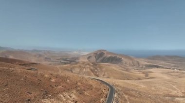 Fuerteventura Yolu gökyüzünden görünüyor.