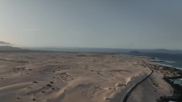 Fuerteventura Αμμόλοφους Δει Από Ένα Drone — Αρχείο Βίντεο