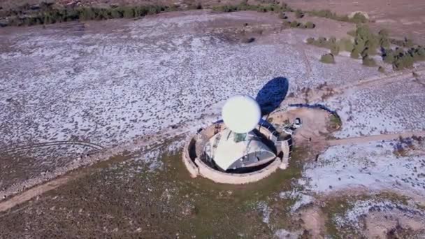 Spherical Radar Antenna Haut Montet Seen Sky Alps — Stock Video