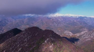 Drone view of the Alps from Mont Razet in France