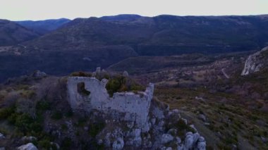 Castellaras de Thorenc seen from drone in the Alps in France
