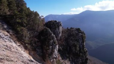 Alps mountains in Esteron valley drone view