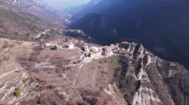 Village of Le Mas in the Alpes Maritimes from the sky