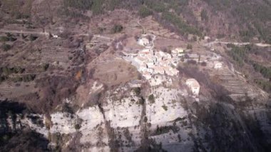 Village of Le Mas in the Alpes Maritimes filmed from a drone
