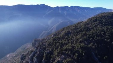 Drone view of the mountains of the Esteron valley in the frenche Alps