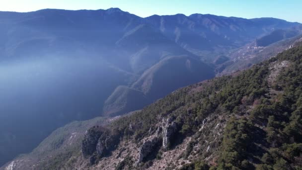 Vue Des Villages Montagne Vallée Esteron Dans Les Alpes Françaises — Video