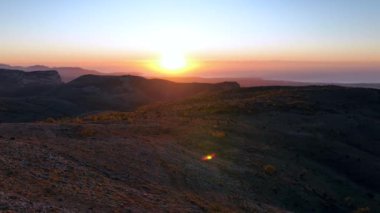 Drone view of the sunrise from the Col de Vence