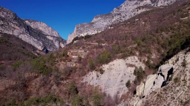Die Berge Rund Aiglun Den Französischen Alpen Vom Himmel Aus — Stockvideo