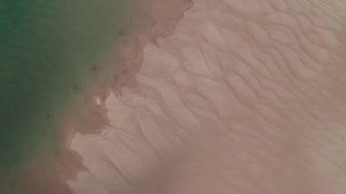 Top view of  Oyambre estuary in Cantabria in Spain skyview