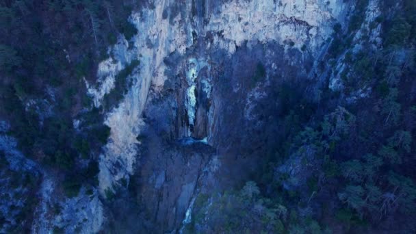 Vegay Waterfall Prealps Azur Natural Park Filmed Drone — ストック動画