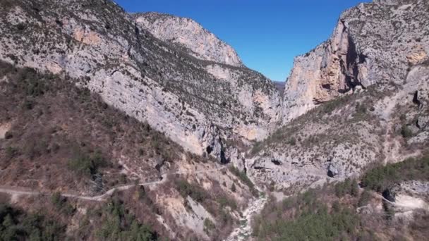 Aiglun Φαράγγι Στις Γαλλικές Άλπεις Drone View — Αρχείο Βίντεο