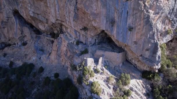 Troglodytská Pevnost Aiglun Viděná Dronu Francii — Stock video