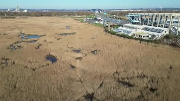 Drónkilátás Normandiai Hídra — Stock videók