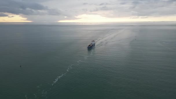 Φορτίο Από Λιμάνι Της Χάβρης Από Ένα Drone — Αρχείο Βίντεο
