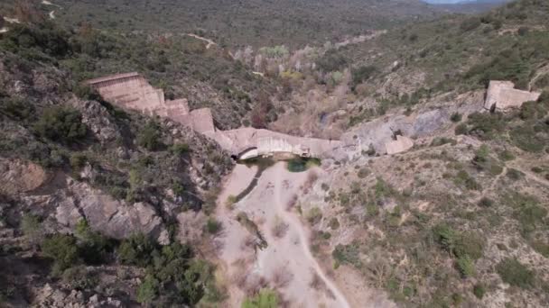 Bir Dan Görülen Malpasset Barajının Kalıntıları — Stok video