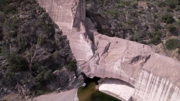Drohnenblick Auf Den Staudamm Von Malpasset Frankreich — Stockvideo