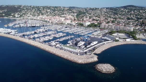 Marina Golfe Juan Riviera Francesa Vista Céu — Vídeo de Stock