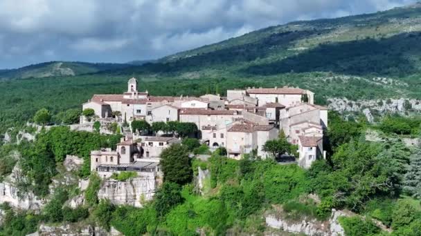 Village Gourdon Alpes Maritimes Франції Знімали Неба — стокове відео